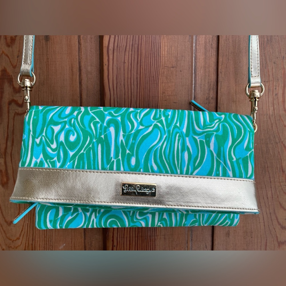 Lily Pulitzer Hot To Trot Crossbody Fold Over Clutch Purse